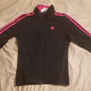 EUC black and pink Adidas zip track jacket
